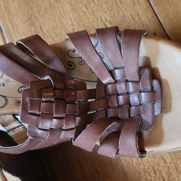 Baretraps brown wedge platform sandals, leather upper, 10M - Picture 2 of 10